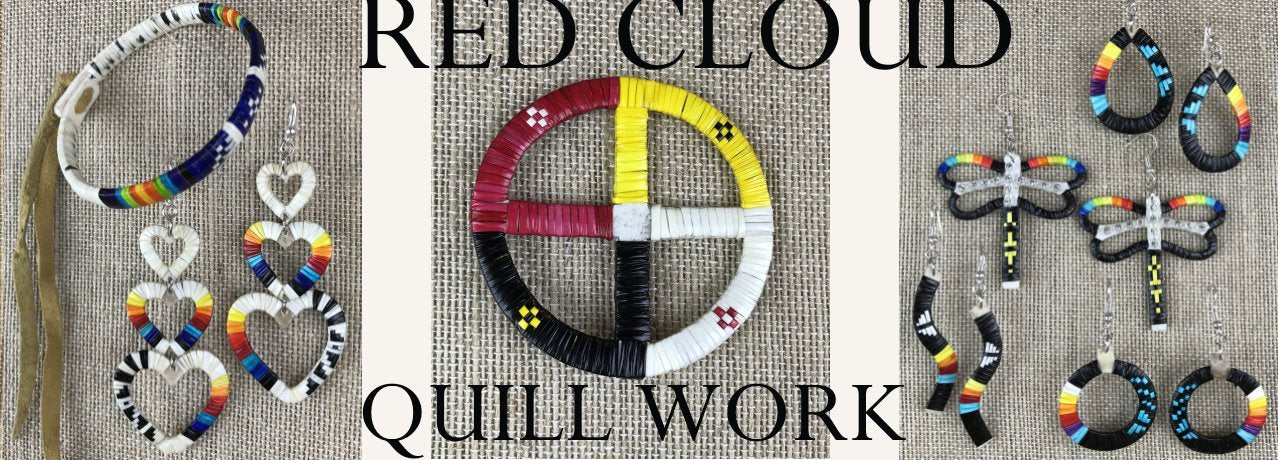Authentic Native American Red Cloud Lakota Quill Work